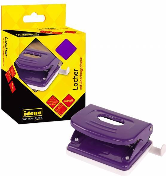 Actual product image Idena Metal hole punch purple for 20 sheets
