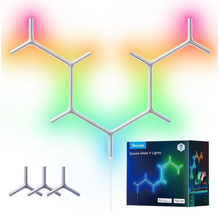 Productafbeelding Govee Paneelverlichting Y-lights Glide, 7 stuks, RGBIC, Wi-Fi + BT