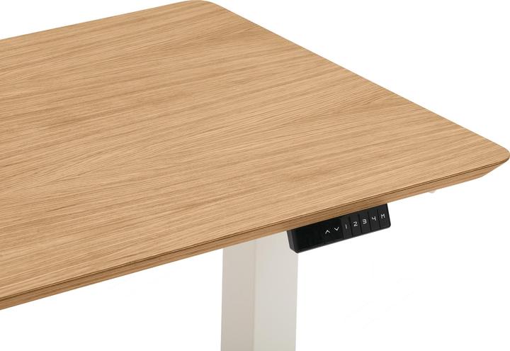 Actual product image Oakywood Standing Desk wooden table with height adjustment - Solid wood - Oak veneer / 160x80 / White - Oakyw (160 x 80 cm)