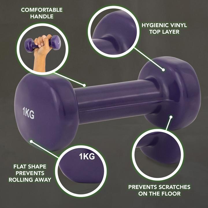 Actual product image Tunturi Vinyl Kurzhanteln (2 x 1 kg)