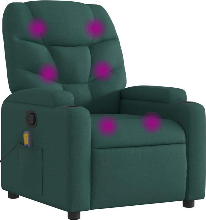 Image du produit VidaXL Fauteuil de massage vert foncé Tissu,Couleur : vert foncé,Matériaux