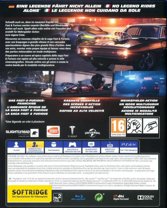 Immagine prodotto Bandai Namco Incrocio Fast & Furious (PS4, EN)