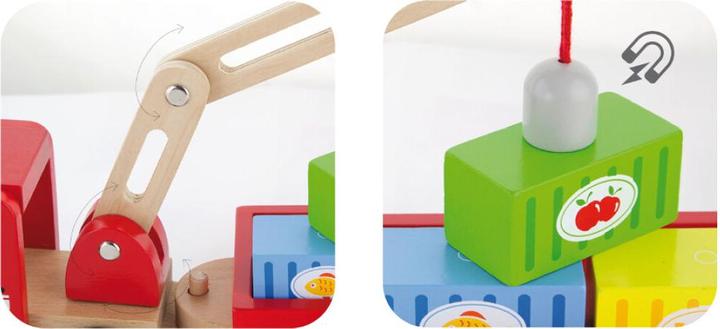 Produktbild Viga Toys Spielzeug Holzkran mit Containern