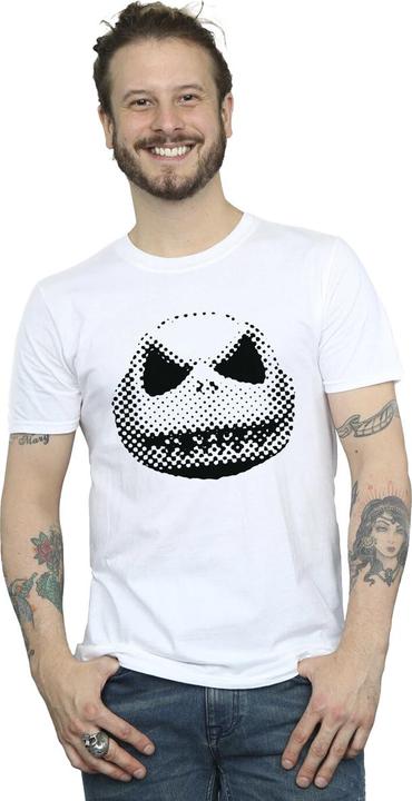 Actual product image The Nightmare Before Christmas Mens Pixel Face Cotton T-Shirt (5XL)