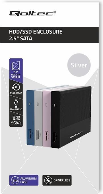 Immagine prodotto Qoltec Custodia per SSD HDD da 2,5 pollici, SATA, USB3.0, 2TB