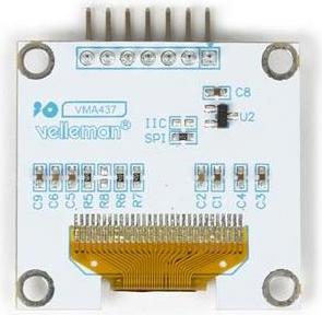 Image du produit Whadda Ecran LED OLED 1.3″ pour Arduino (driver SH1106, SPI)