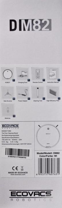 Actual product image Ecovacs Dm82 (Robot vacuum)