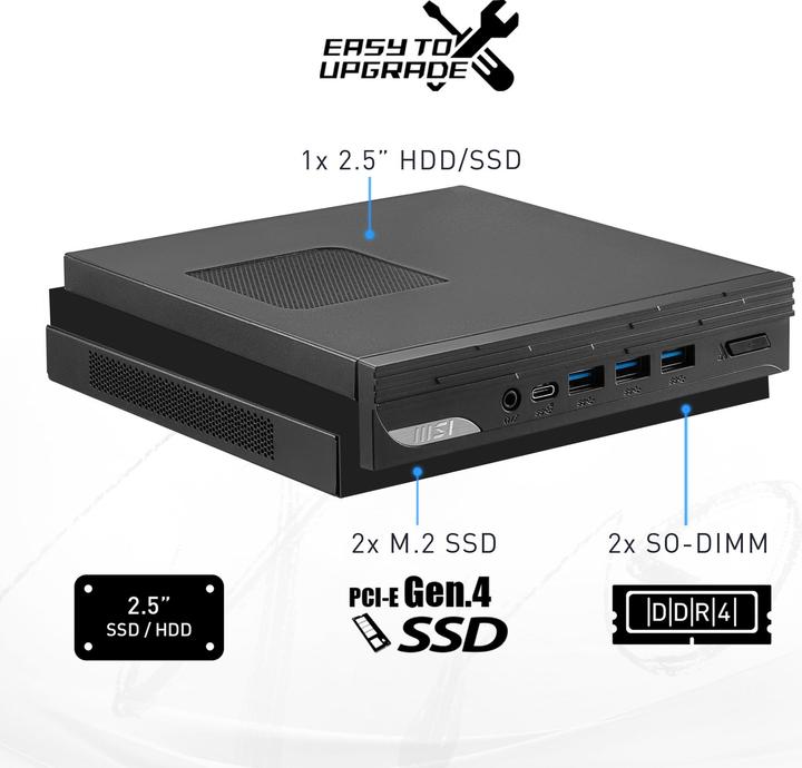Productafbeelding MSI PRO DP10 13M (Intel Core i5-1340P, 8 GB, 512 GB, Intel Iris Graphics)