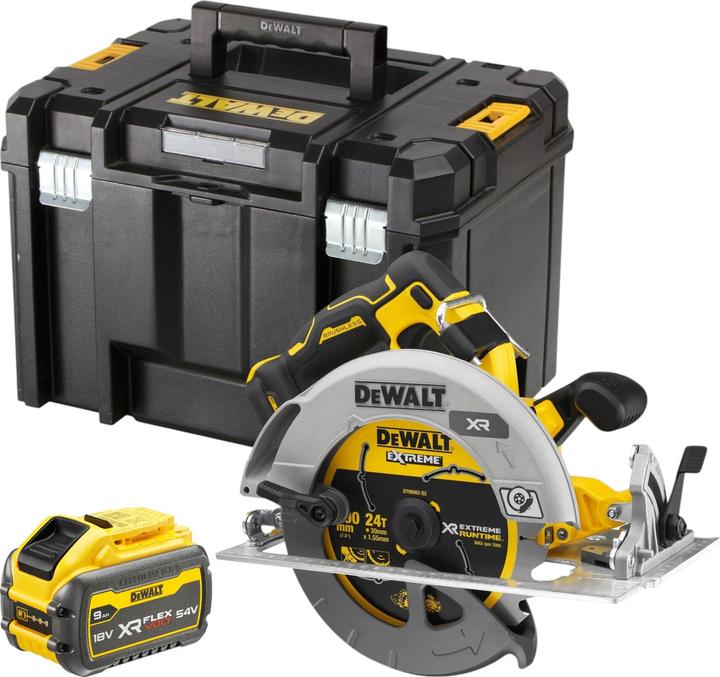Produktbild DeWalt DCS 573 NT Akku Handkreissäge 18 V 190 x 30 mm Brushless + 1x Akku 9,0 Ah + TSTAK - ohne