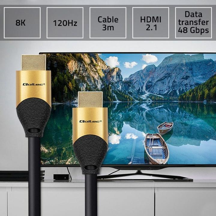 Produktbild Qoltec Kabel HDMI M/M v2.1 Ultra high speed 8K (3m) (3 m, HDMI)