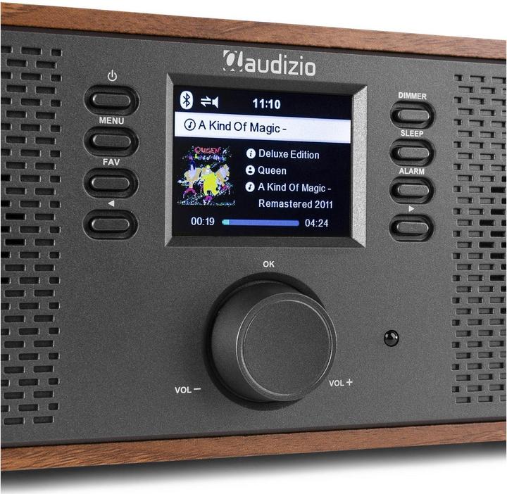 Actual product image Audizio Internet Radio Rimini wood look (Web radio, Bluetooth)