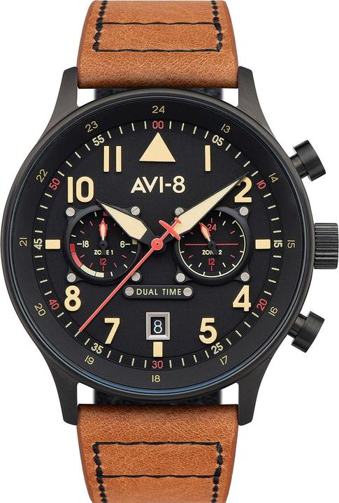 Immagine prodotto AVI-8 AV-4088-03 Carey Dual Time 44mm 5ATM (Orologio da polso analogico, 44 mm)