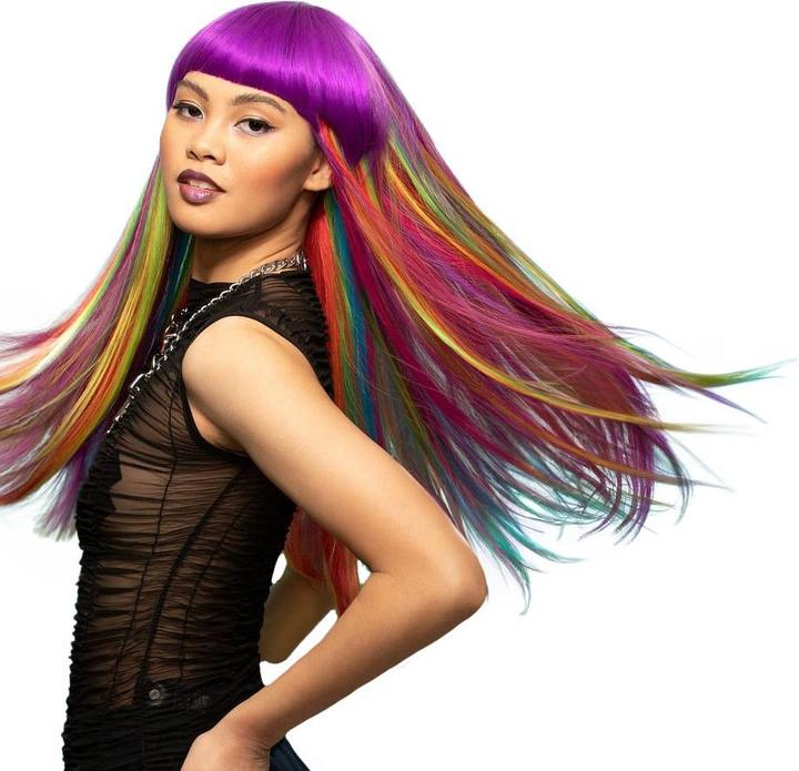 Produktbild Smiffys Manic Panic Perücke lila-bunt - Faschingsperücke