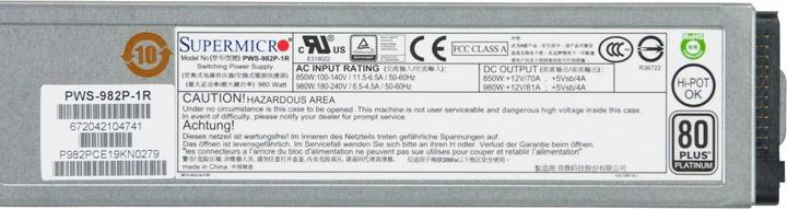 Produktbild Supermicro PWS-982P-1R: Netzteil 980W (980 W)