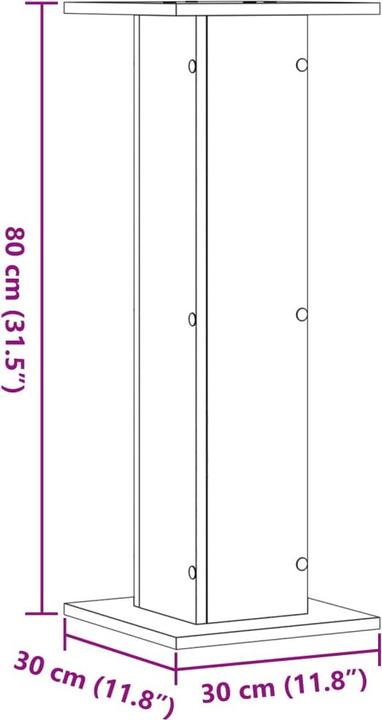 Actual product image VidaXL Speaker stand 2 pcs. 30 x 30 x 80 cm (1 pcs., Stand, Not movable)