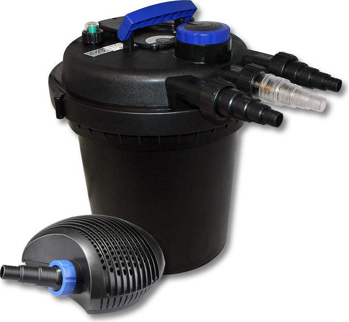 Produktbild SunSun Druckteichfilter Set für 10000l mit 11W Teichklärer und 20W ECO Pumpe