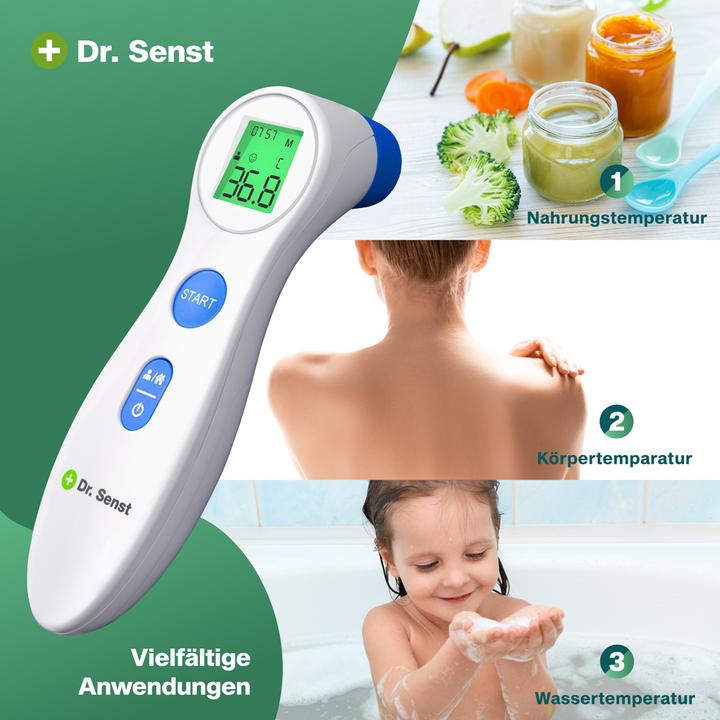 Image du produit Dr. Senst Thermomètre médical numérique Mesure de la température de haute précision Infrarouge sans contact (Front, Sans contact)