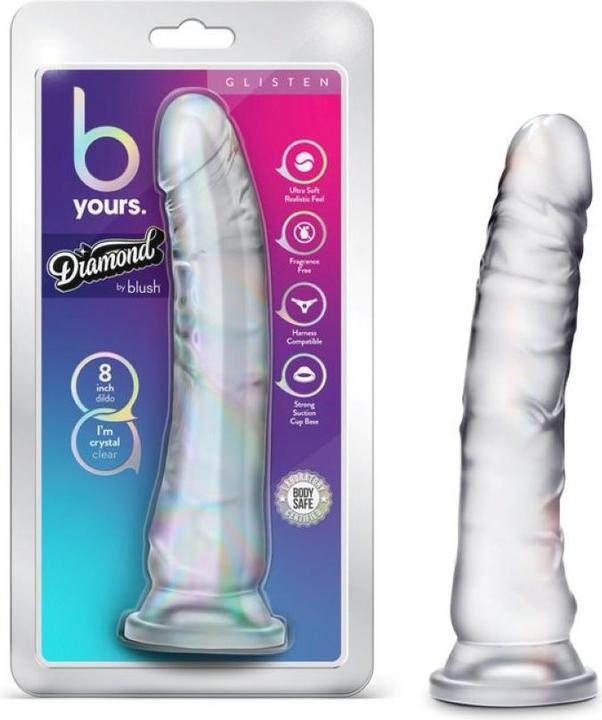Actual product image Blush B Yours Diamond - Glisten Dildo 22 cm - Transparant
