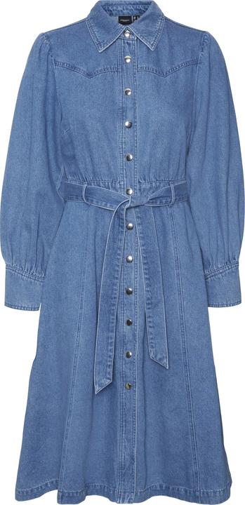 Vero Moda VMMARIE LS BELT LONG DENIM DRESS Jeanskleid (XS)