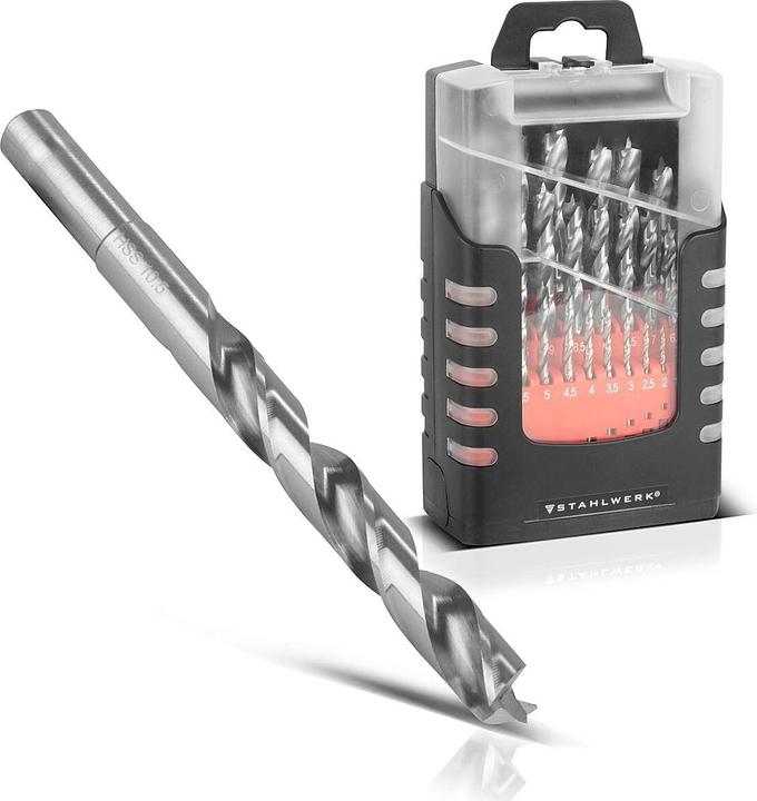 Actual product image Stahlwerk HSS wood twist drill 25-piece set 1-13 mm DIN 338 with sharpened edges (1 mm - 13 mm)