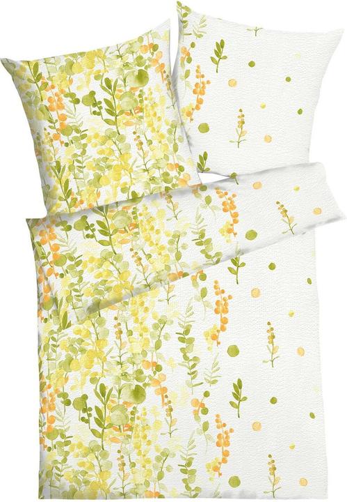 Actual product image Traumschlaf Seersucker bed linen Inaya lemon (Bedding set, 160x210 cm + 65x100 cm)