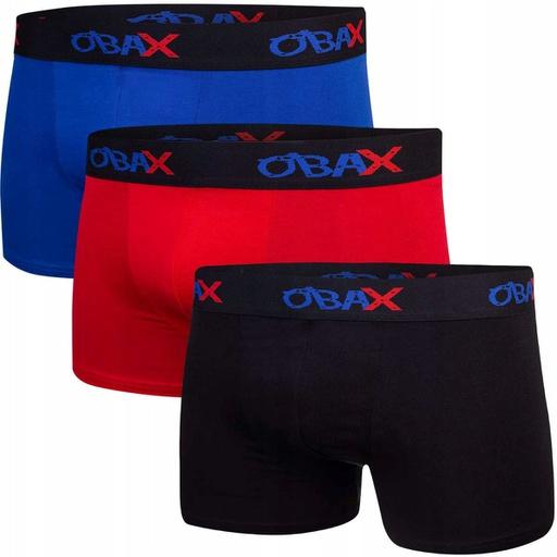 Image du produit Obax Sous-Vêtements Boxer Homme 3p Noir/Rouge/Bleu M (M)