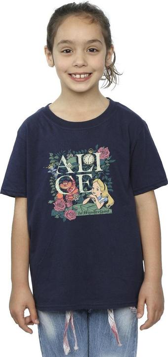 Actual product image Disney Girls Alice In Wonderland Leafy Garden Cotton T-Shirt (116)
