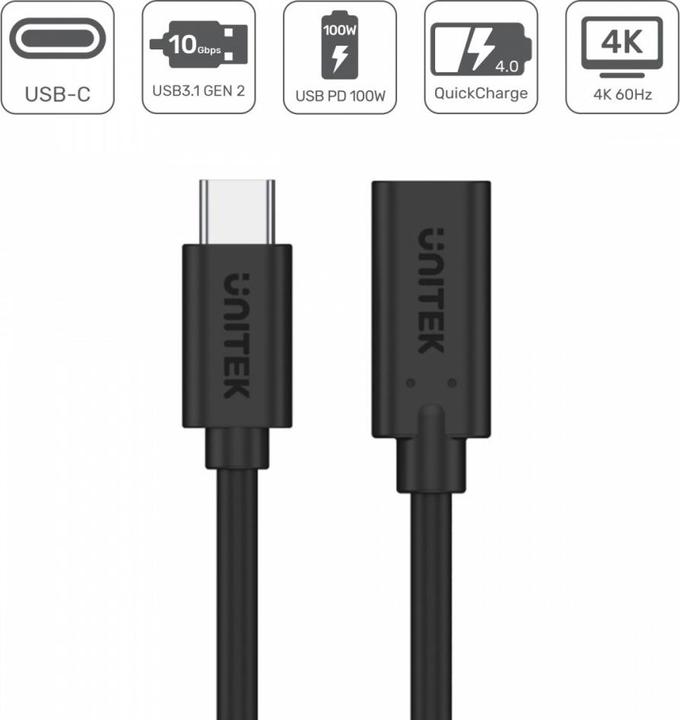 Immagine prodotto Unitek C14086BK Cavo USB USB 3.2 Gen 2 (3.1 Gen 2) USB C (0.50 m, USB 3.2 Gen 2)