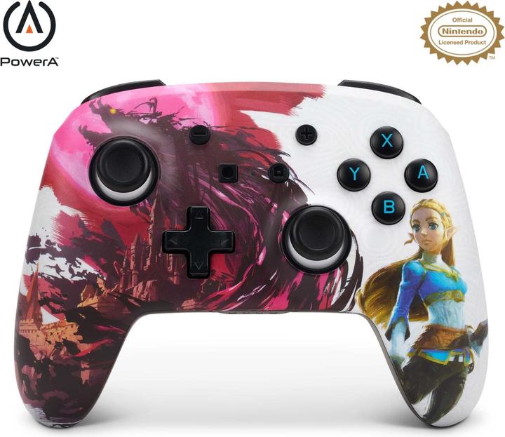 Actual product image PowerA Enhanced Wireless Switch Controller - Zelda Blood Moon (pink/white) (Switch Lite, Switch)