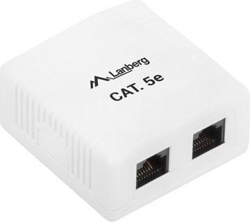 Produktbild Lanberg OU5-0002-W Steckdose RJ-45 Weiss (UTP, CAT5, 0.03 m)