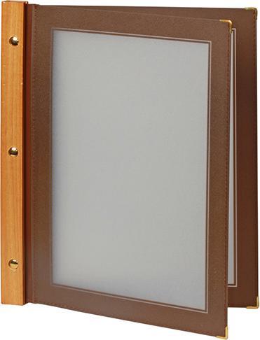 Actual product image Securit Menu card folder WOOD, DIN A4, brown (A4, 40 x)