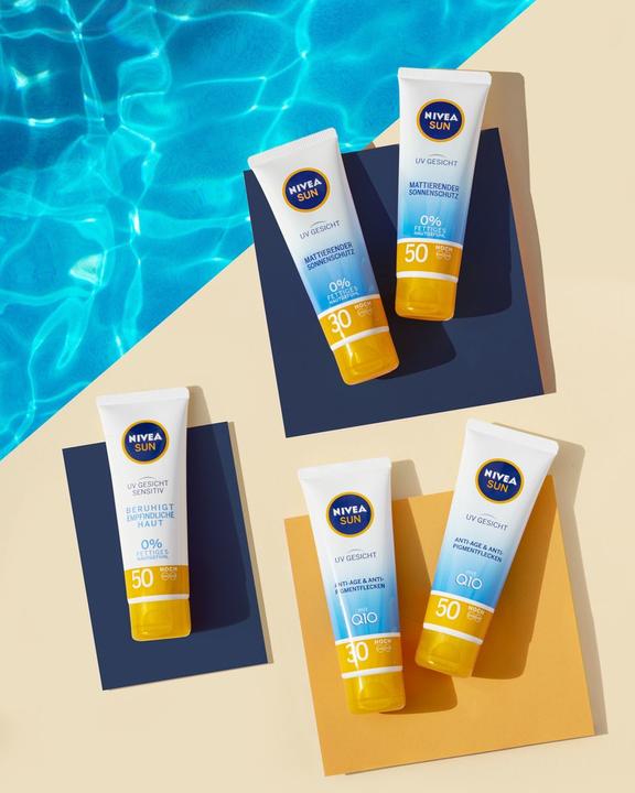 Actual product image NIVEA Sun, face cream, soothes irritation, SPF 50+, 50 ml (Suntan cream, SPF 50, 50 ml)