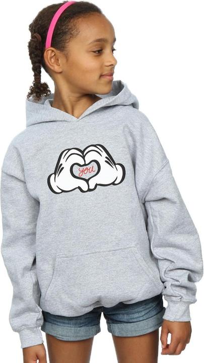 Actual product image Disney Girls Mickey Mouse Loves You Hoodie (152, 158)