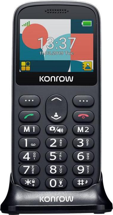 Konrow Senior 231 (Écran 2.31" - Double Sim - Dock de charge Fourni) Noir