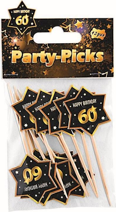 Image du produit Bristol Novelty Baguettes Cocktail 60ème Anniversaire Pack de 12 Carton Bois