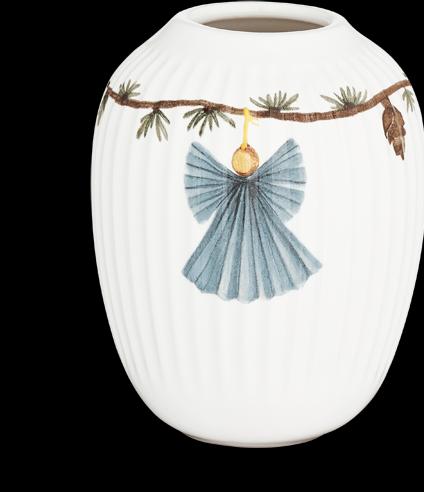 Actual product image Kähler Hammershøi Christmas Vase 10.5 cm - White With Deko (693208) (1 x, 10.5 x 8.5 cm)