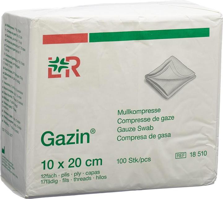 Image du produit Gazin Mullkompressen 10x20cm 12-fach/17 fädig mit RK