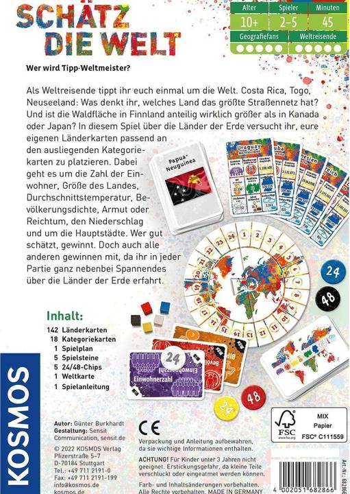 Produktbild Kosmos Kinderspiel Schätz die Welt – Wer wird Tipp-Weltmeister? (Deutsch)