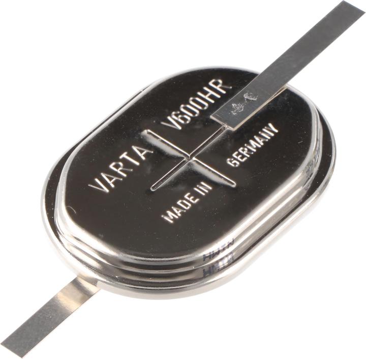 Actual product image Varta Batterie V600HR aufladbare NiMH Knopfzelle mit Lötfahne Z (1 pcs., 600 mAh, Battery + charger)