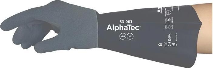 Produktbild Ansell Chemiehandschuhe AlphaTec 53-001 Grösse 8 grau/schwarz EN 388, EN 374, EN 407 PSA-Kategorie III (8)