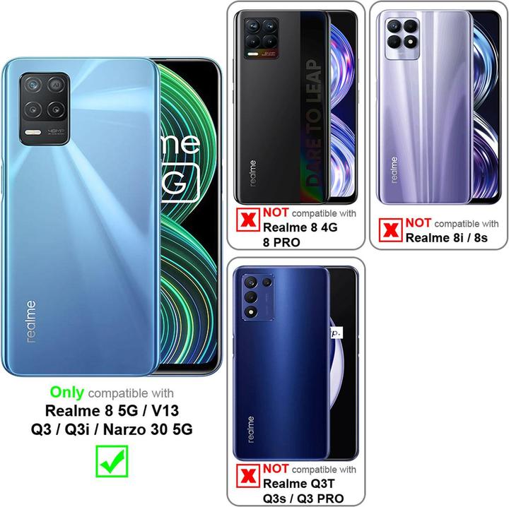 Actual product image Cadorabo Book Stand Case for Realme 8 5G / V13 / Q3 / Q3i / Narzo 30 5G (Realme Narzo 30 5G, Realme V13, Realme Q3i 5G)