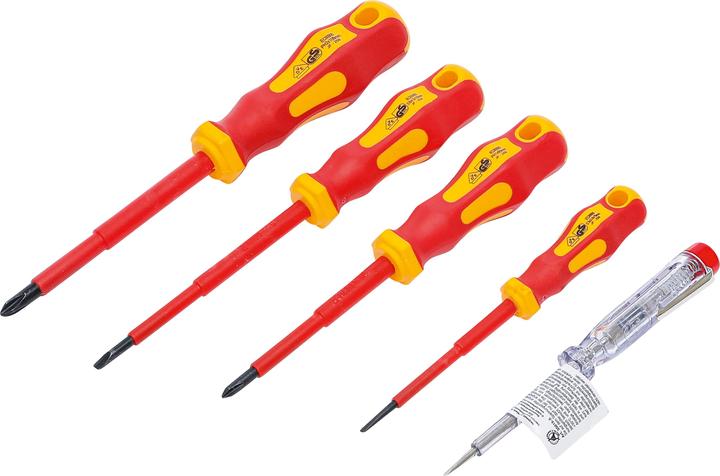 Immagine prodotto BGS Set di cacciaviti da elettricista VDE Slot/Cross Slot 5 pezzi. (Incavo trasversale)