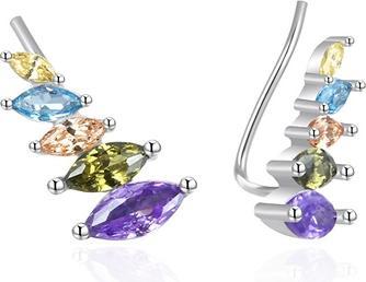Agato - Charming long earrings with colored zircons AGT-E048VC
