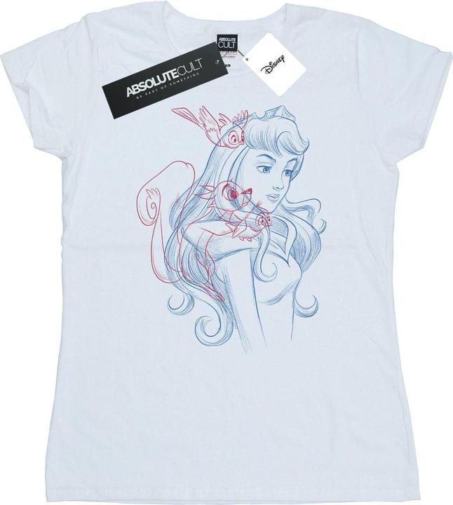 Actual product image Disney Womens/Ladies Aurora Animals Sketch Cotton T-Shirt (XL)