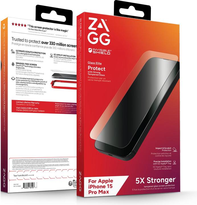 Produktbild Zagg Invisibleshield Glass Elite Am (1 Stück, Apple iPhone 15 Pro Max)