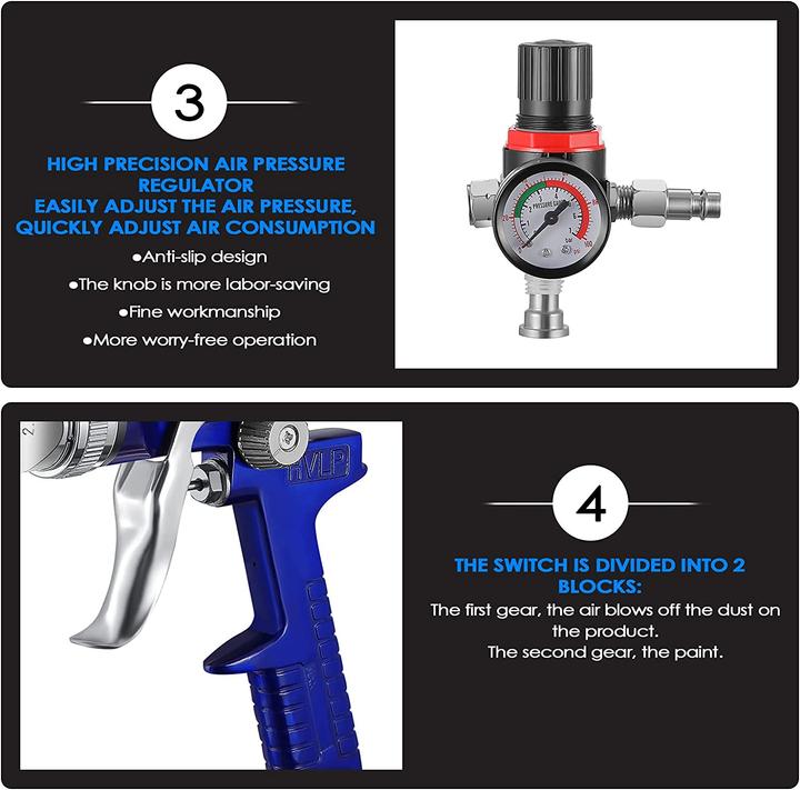 Actual product image Kktect HVLP-Lackierpistole