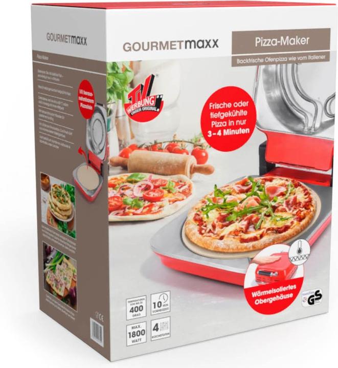 Actual product image Gourmetmaxx Pizza oven Ø 30 cm, red