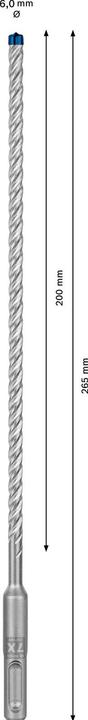 Immagine prodotto Bosch Professional Zubehör Punta per martello EXPERT SDS plus-7X, 6 x 200 x 265 mm (6 millimetri)