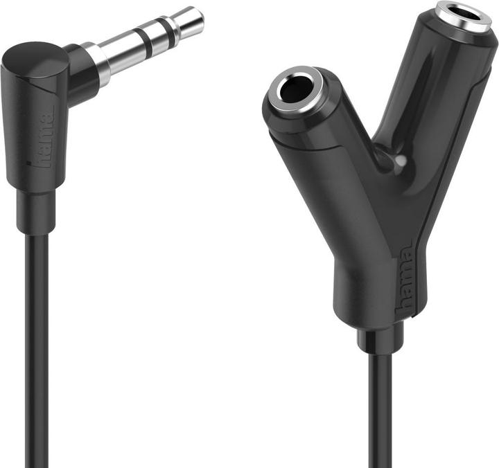 Produktbild Hama Audio-Adapter, 3,5-mm-Klinken-Stecker - 2 x 3,5-mm-Klinken-Kupp., Stereo (0.12 m, 3.5mm Klinke (AUX))