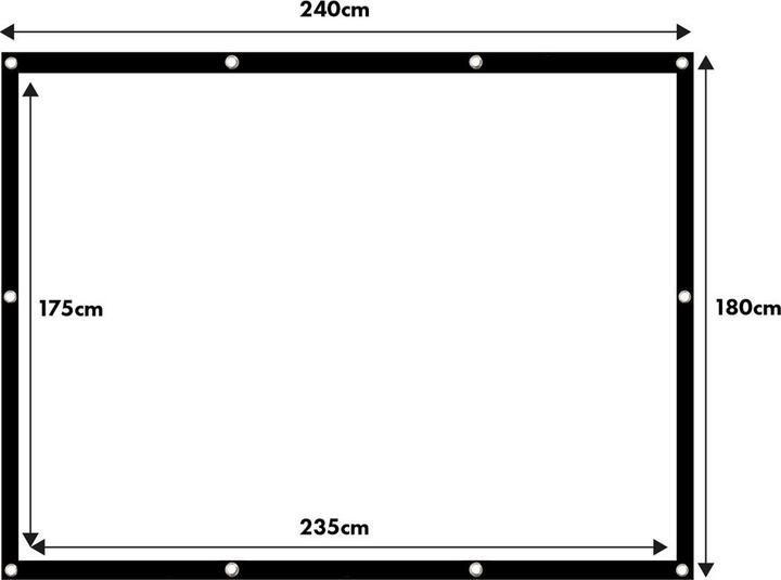 Produktbild Maclean Projektionswand 120 240x180cm 4:3 25mm Rand Spannhaken MC-169 (120.08", 4:3)